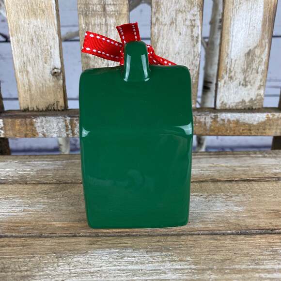 Rae Dunn Green “XMAS” Mini Birdhouse Ornament - Picture 6 of 7
